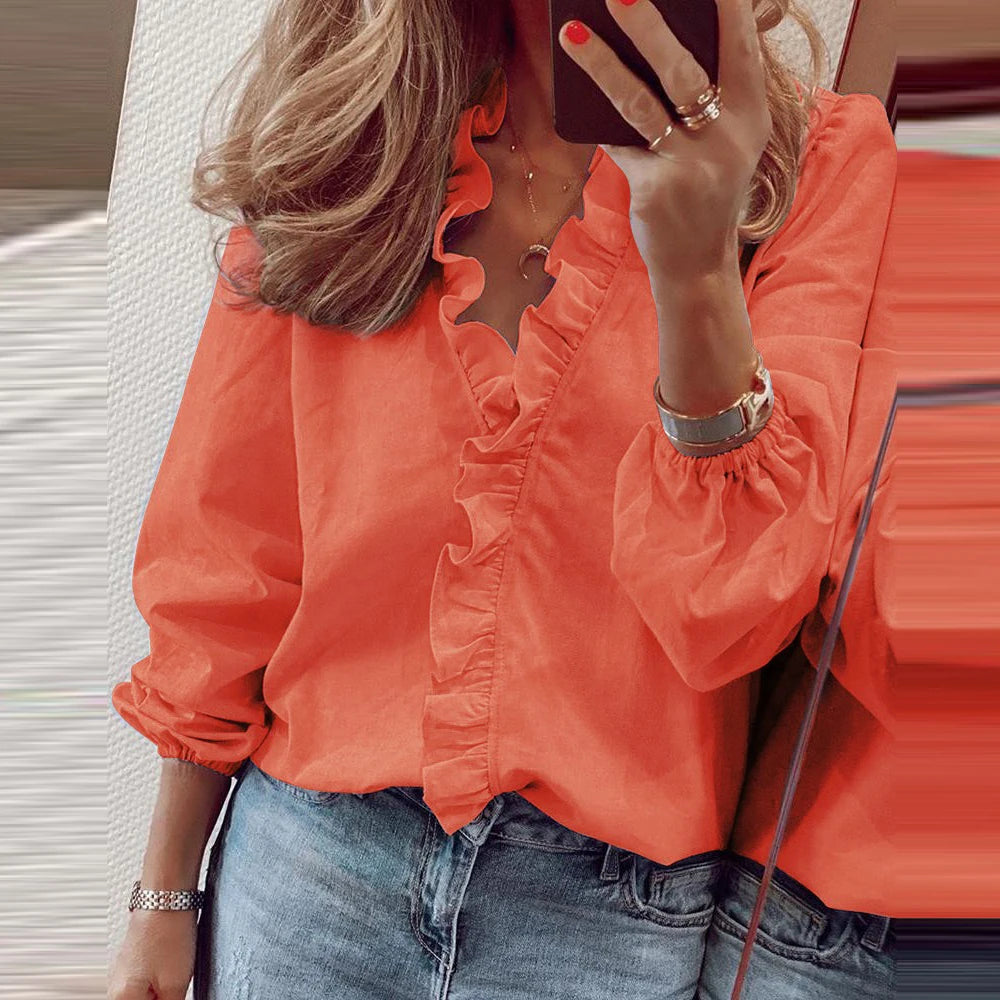 Curve Embrace Ruffle Blouse