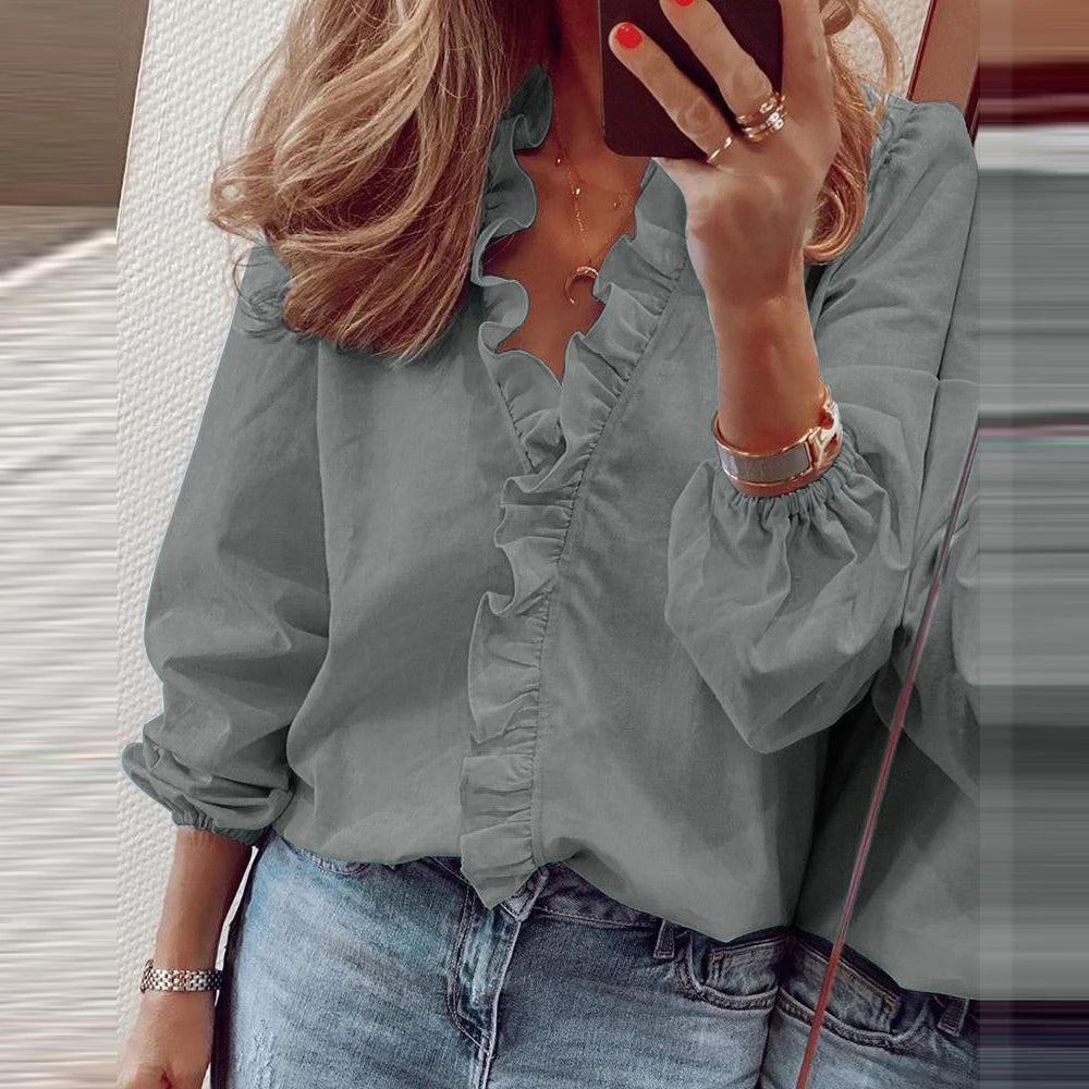 Curve Embrace Ruffle Blouse