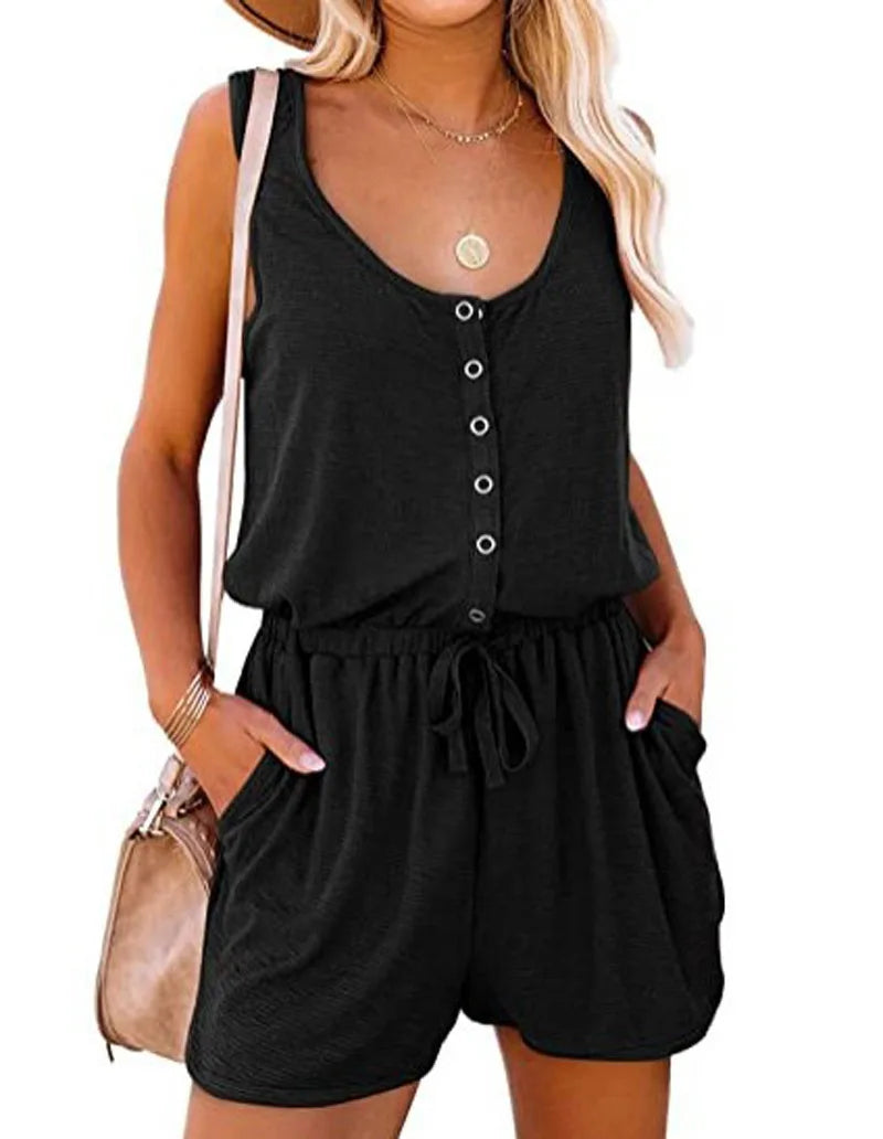 Easy Peasy Onesie – Sleeveless Drawstring Romper