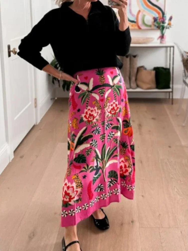 The Bianca Tropical Midi Skirt