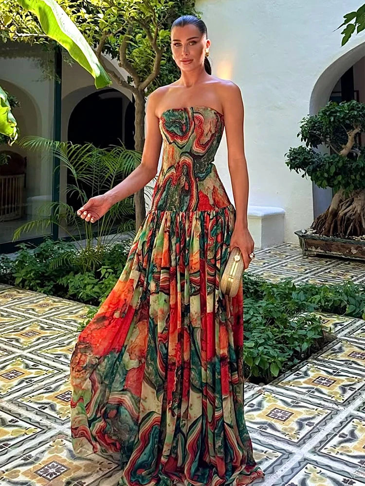 The Bianca Strapless Maxi Dress