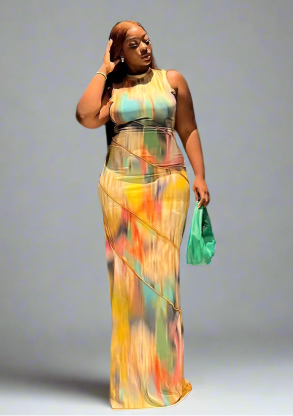 Euphoria Nights Colour Rush Bodycon Maxi