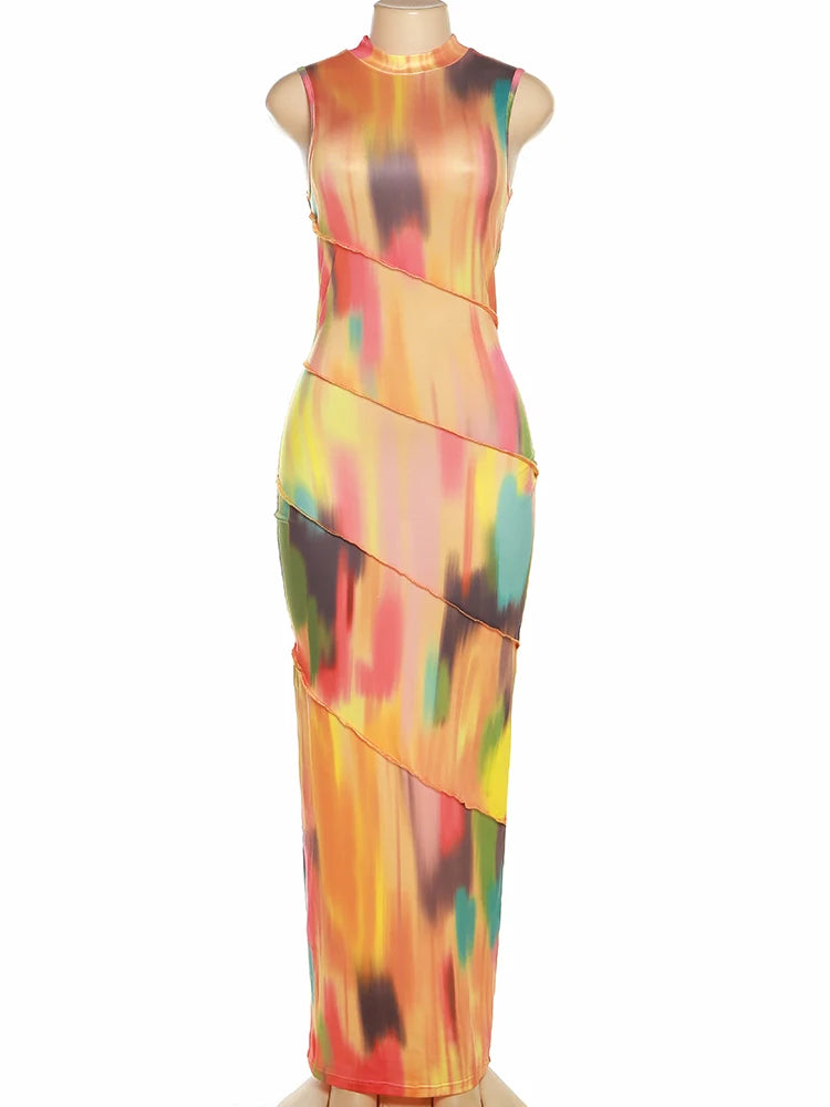Euphoria Nights Colour Rush Bodycon Maxi