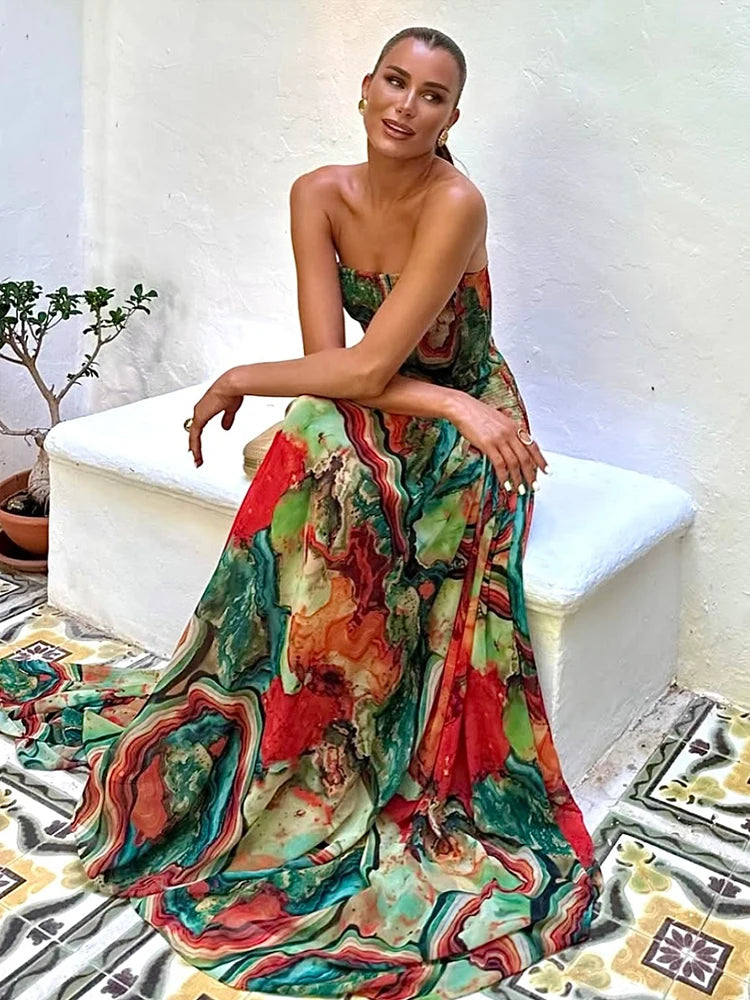 The Bianca Strapless Maxi Dress